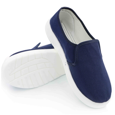 Resbalón cómodo respirable libre de polvo de la PU de la parte inferior del PVC de Mesh Top Anti Static Shoes no