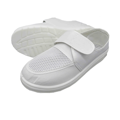 Resbalón cómodo respirable libre de polvo de la PU de la parte inferior del PVC de Mesh Top Anti Static Shoes no