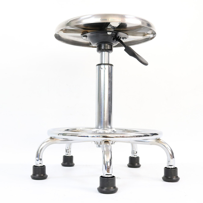 Silla de taburete ESD sin respaldo de acero inoxidable duradero Altura 43-56cm