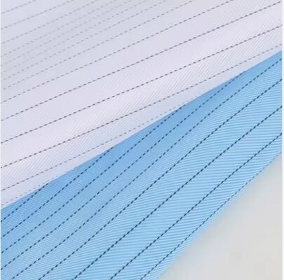 5mm stripe antistatic fabric, 150 meters per roll, static protection textile for industrial cleanrooms.