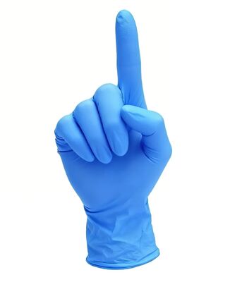 Examen a medida sin látex de grado industrial Guantes de nitrilo 100% desechables azul/naranja sin polvo