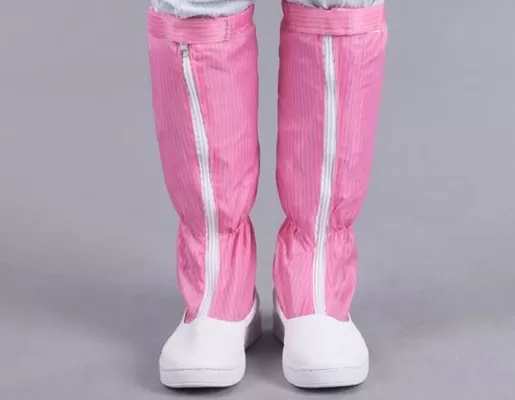 Botas antistáticas para piernas largas Botas de cuarto limpio Zapatos de cuero PU Tamaño 35-50