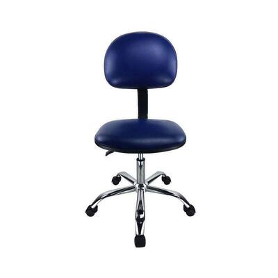 Silla de sala limpia de cuero PU ESD azul 510-700 mm ajustable para ensamblaje electrónico