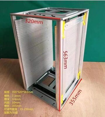 Aluminum ESD PCB Magazine Rack 355x320x563mm with 50-Board Capacity