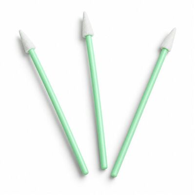 76mm Pointed Foam Cleanroom Swabs with PP Handles, 500 Pieces per Bag