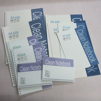 El PVC cubre el cuaderno espiral 50 del recinto limpio sin pelusa de las páginas A5