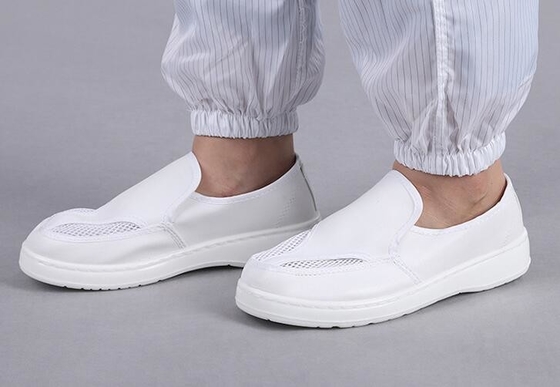 35-46 los accesorios del recinto limpio de la PU cubren el zapato del ESD con cuero para la fabricación de la comida