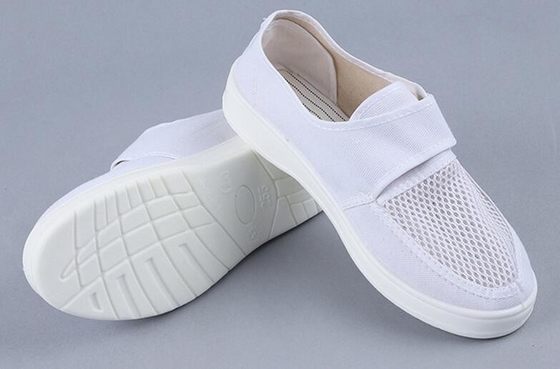 Zapatos del Esd del recinto limpio de la lona 34-46 de la PU tres lados respirables con velcro