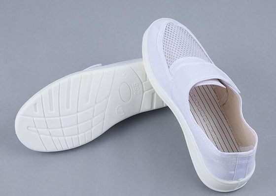 Zapatos del Esd del recinto limpio de la lona 34-46 de la PU tres lados respirables con velcro