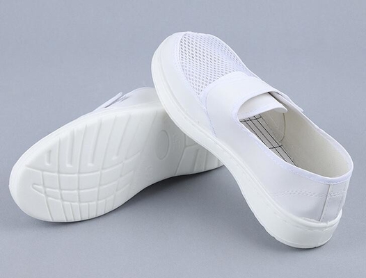 Accesorios respirables del recinto limpio, solos zapatos de seguridad netos de la PU Esd del velcro 220m m