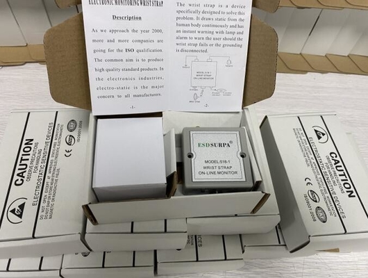 Probador antiestático del monitor en línea de la correa para la muñeca de SURPA 518-1 1.8W ESD