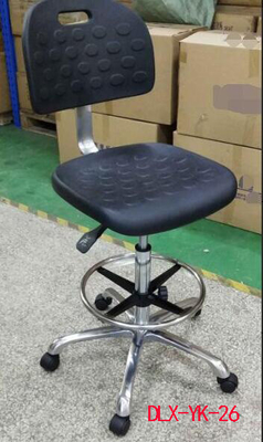 Silla segura negra 10E6-10E9 del taburete del ESD con 201 Footring de acero inoxidable