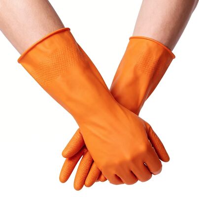 Examen a medida sin látex de grado industrial Guantes de nitrilo 100% desechables azul/naranja sin polvo