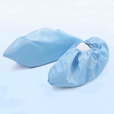 Cubierta de zapato antiestática sin polvo, cubierta de zapato conductora a rayas de suela blanda