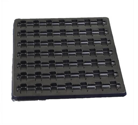 Bandejas ESD Negras Personalizadas para Almacenamiento y Transporte de Componentes Electrónicos con Material PET, PP o PS Configurable y Diseño de Bolsillos