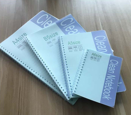A5 Cuaderno de sala limpia - sin cinta, 50 páginas, en espiral de PVC, impresión de logotipos personalizados (uso industrial)